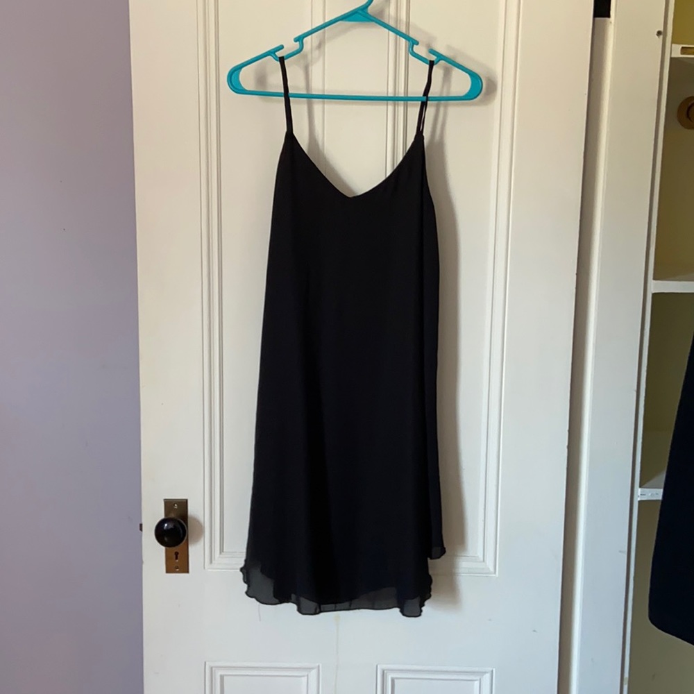 Criss cross black sheer dress
